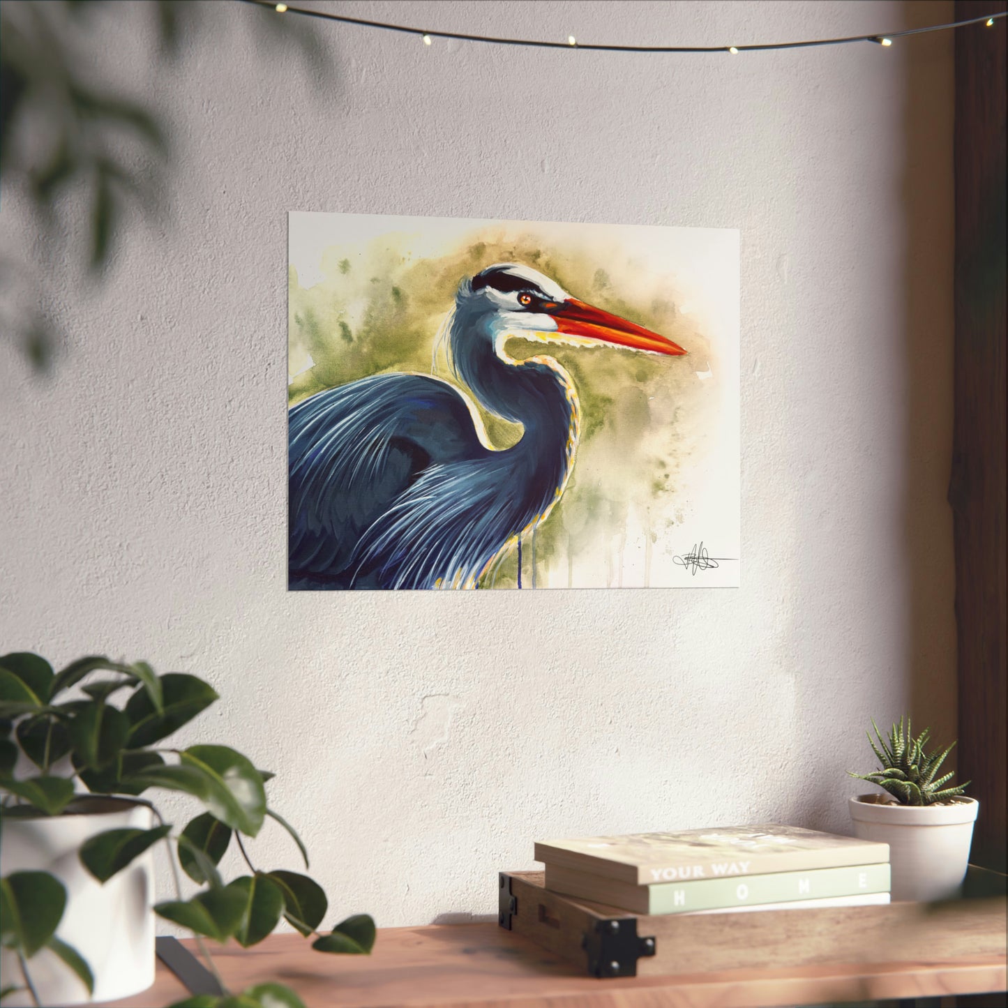 Blue Heron Matte Poster