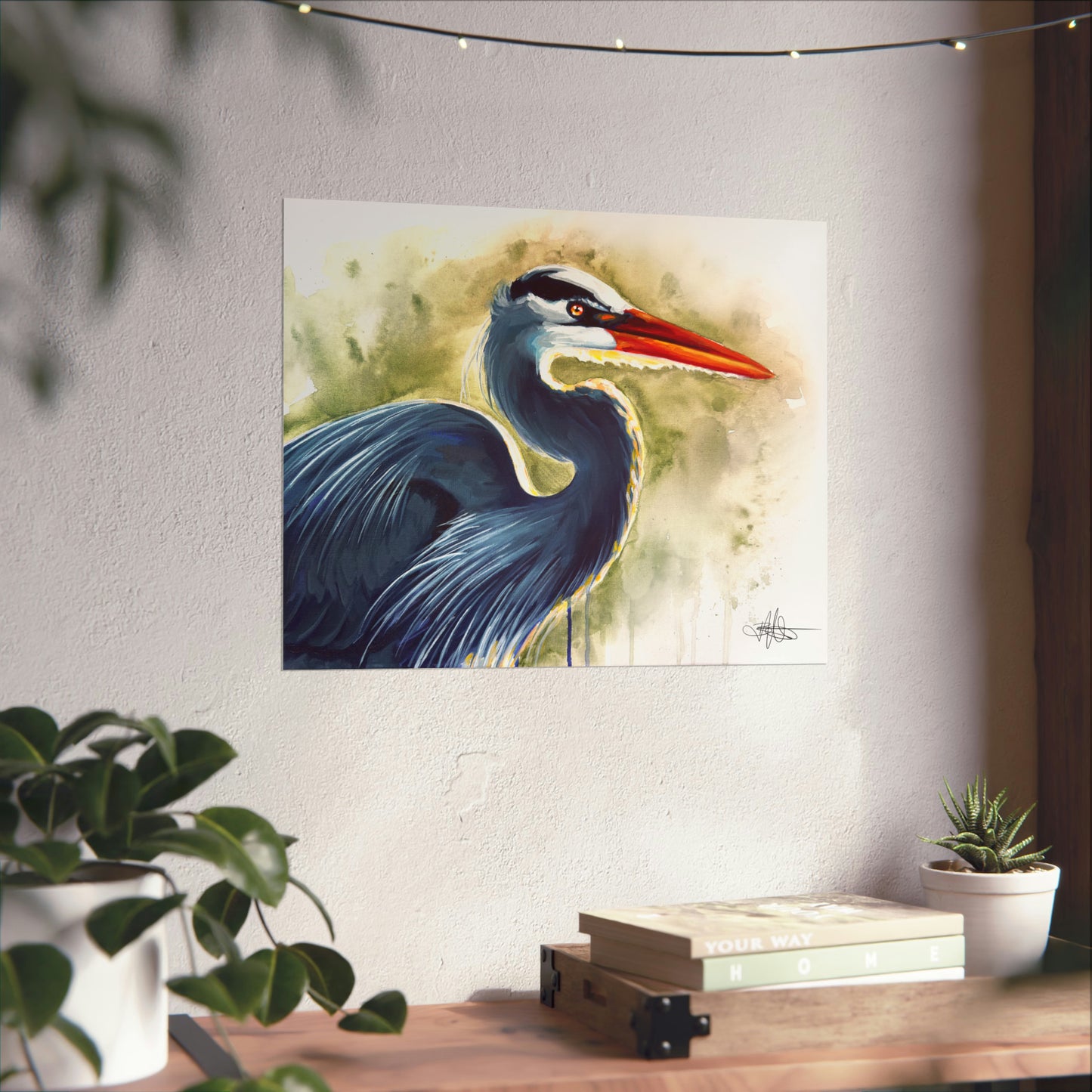 Blue Heron Matte Poster
