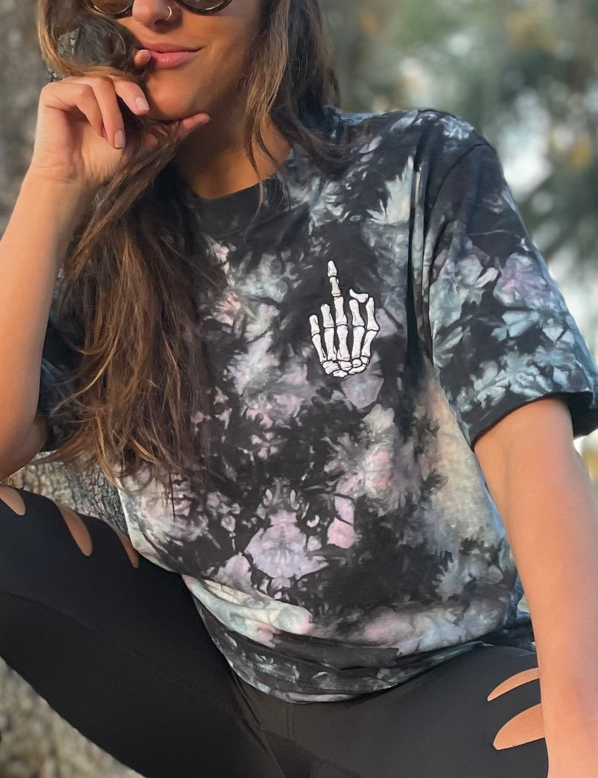 Skeleton tie-dye t-shirt