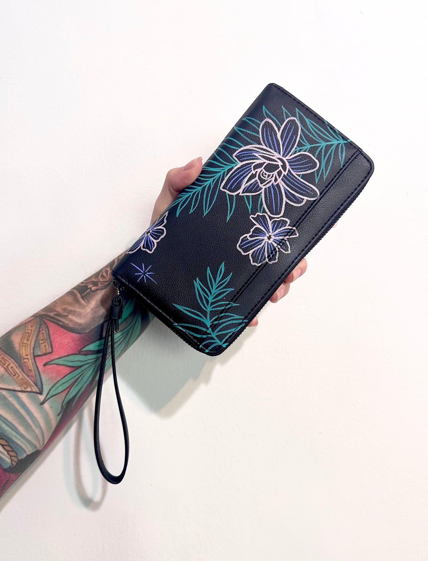 HAND PAINTED Floral Clutch