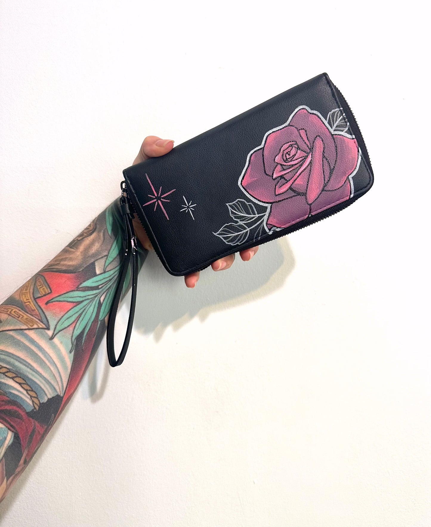 HAND PAINTED Rose Clutch