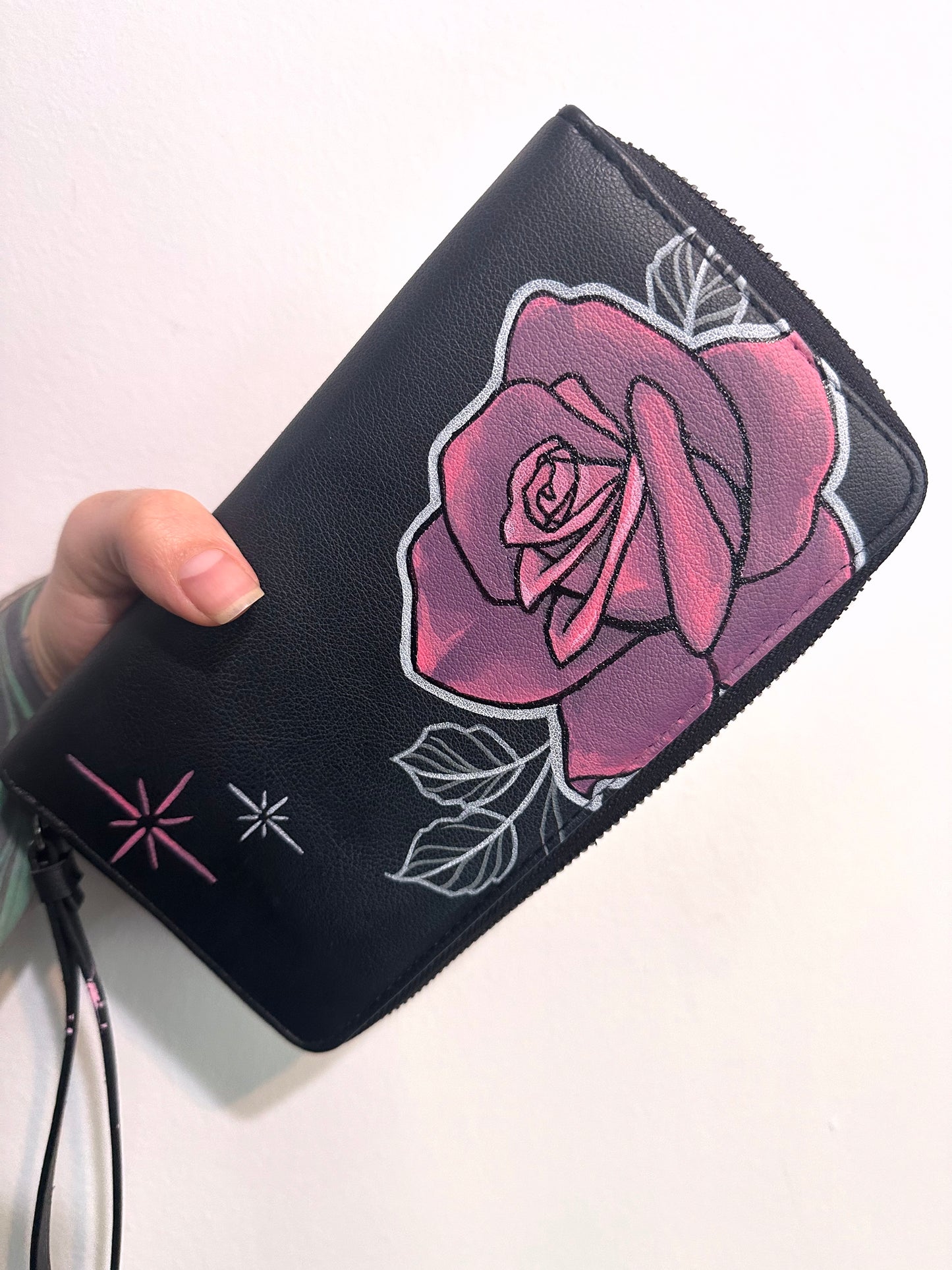 HAND PAINTED Rose Clutch