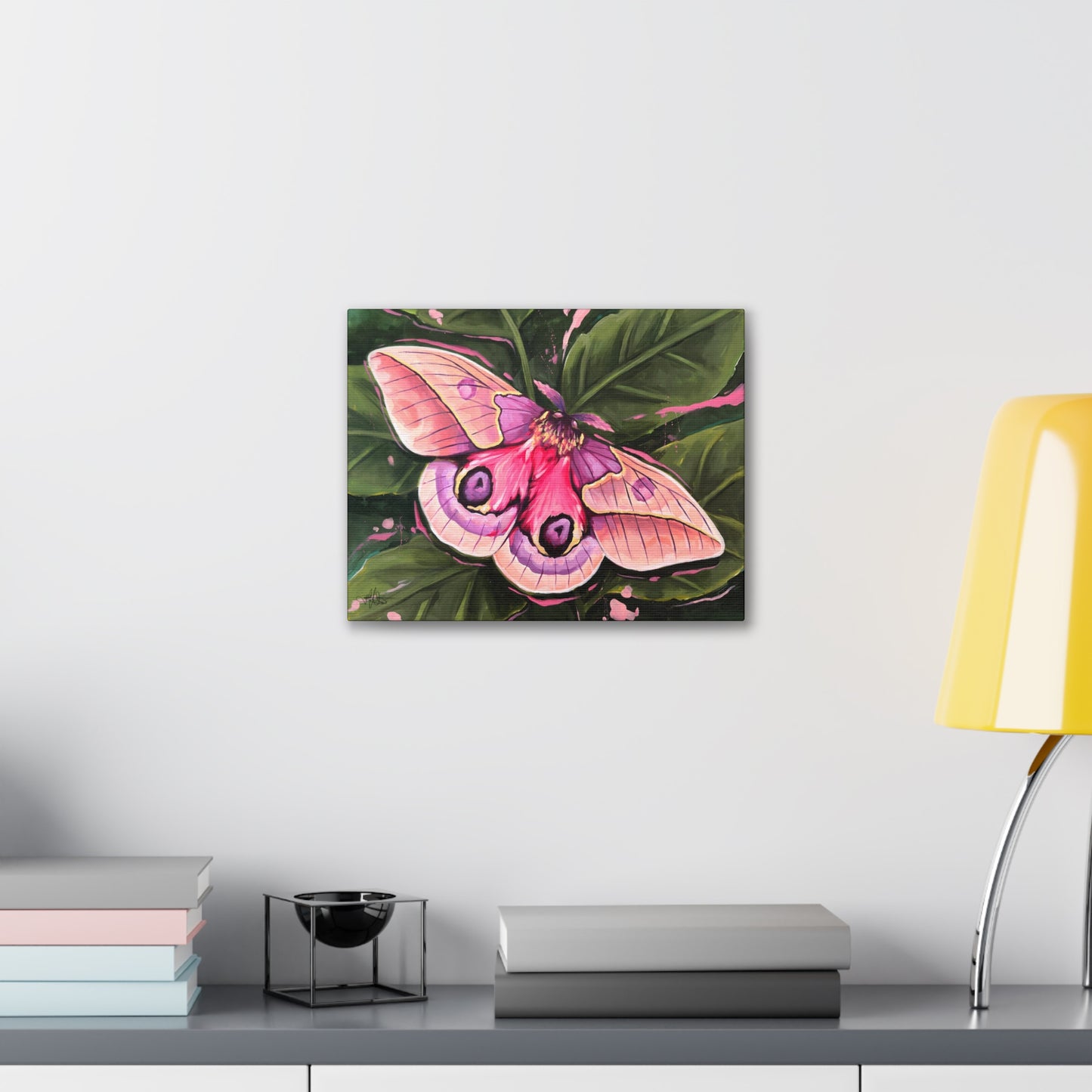 Pink Moth Canvas Gallery Wrap