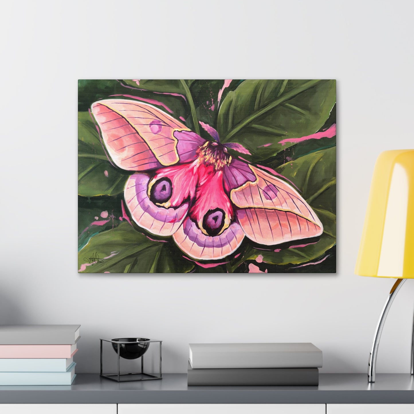 Pink Moth Canvas Gallery Wrap