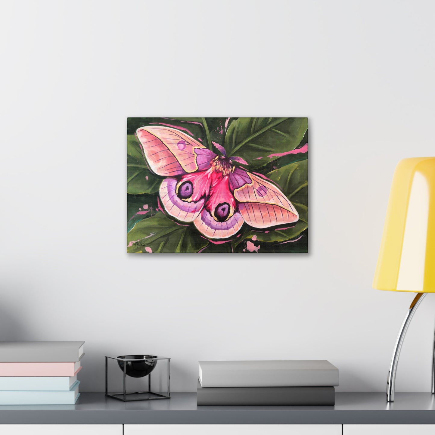 Pink Moth Canvas Gallery Wrap