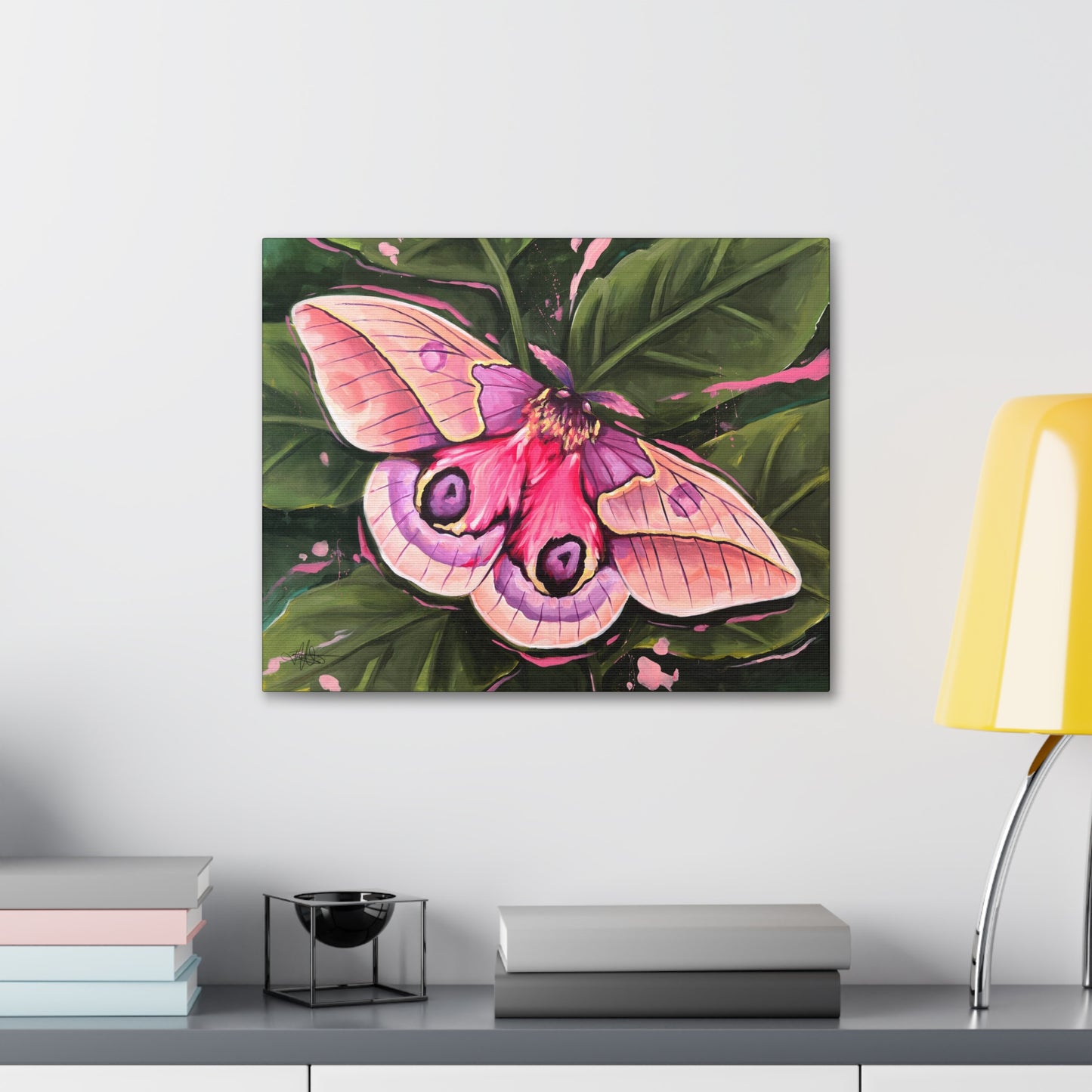 Pink Moth Canvas Gallery Wrap