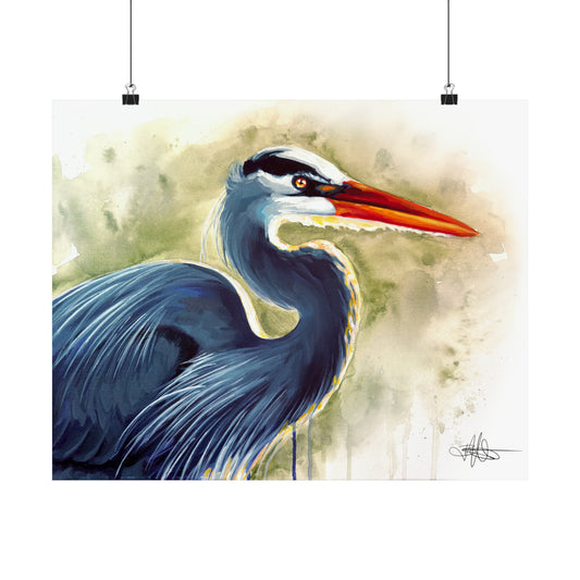 Blue Heron Matte Poster